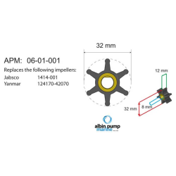 Albin Pump Impeller Kit PN 06-01-001