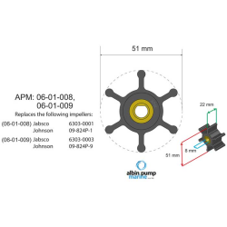 Albin Pump Impeller Kit PN 06-01-008