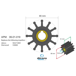 Albin Pump Impeller Kit PN 06-01-019