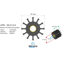 Albin Pump Impeller Kit PN 06-01-014