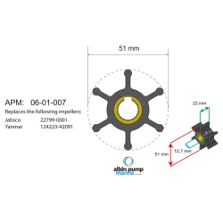 Albin Pump Impeller Kit PN 06-01-007