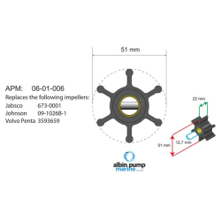 Albin Pump Impeller Kit PN 06-01-006