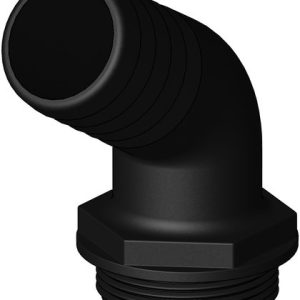 Trudesign Aquavalve slangestuds sort 120° 1 1/2" 38mm