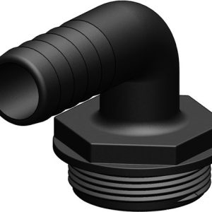 Trudesign Aquavalve slangestuds sort 90° 1 1/2" 25mm