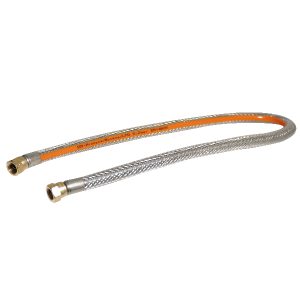 Gasslange med stÿFDl indlÿFDg 0,8m, 1/4" omlÿFDber