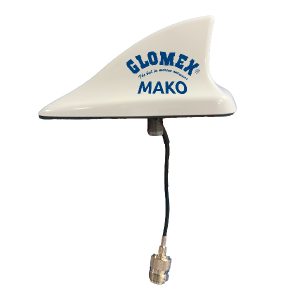 Glomen Mako VHF antenne hvid, 8m kabel og stik PL259