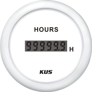 Kus digital timetæller, hvid, 12/24V