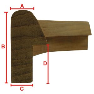 Roca teak yderhjørne til kantliste 50/90° 41x21x20000mm