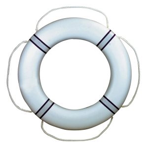Redningskrans hvid med refleks navy FP 380 uden kasteline
