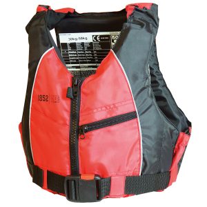 1852 svømme/jolle/SUP vest rød/sort 70+