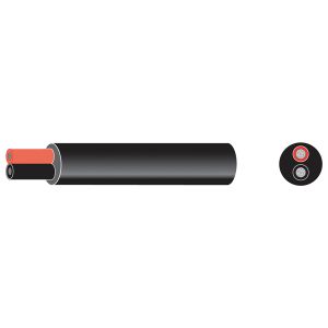 Oceanflex marinekabel fortinnet rund rød/sort 2x1.5mm2 100m