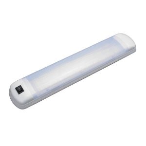 Led lys armatur hvid abs, 2 x 54 LED varm, 12 & 24V
