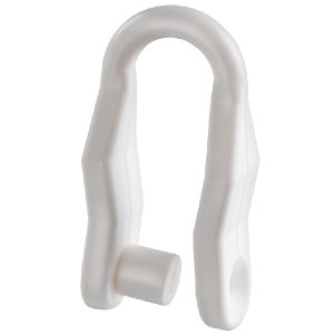 Sjækel hvid nylon Ø8mm med skrue