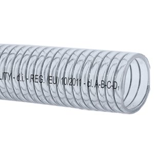Klar slange med stålspiral 12mm-3mtr