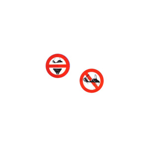 Forbudsskilt 'no shoes' 8cm