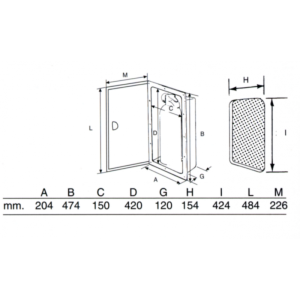 Indb.skab ildslukker 2kgm/låge