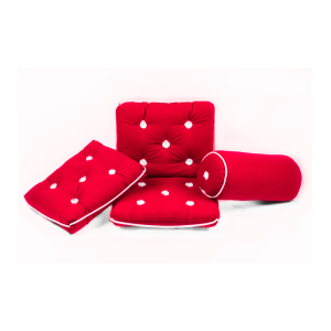 Kapokpude, dobbelt, Rød