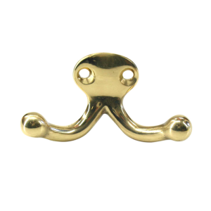 Dobbelt klædekrog messing