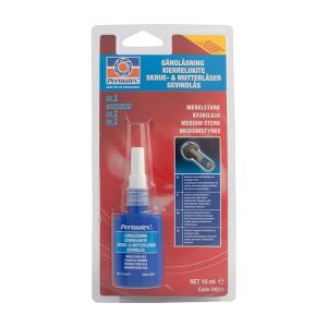 Låsevæske, Permatex, mellem, blå 10 ml.