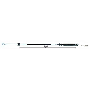 TFX gas/gear kabel, 19 fod Mer