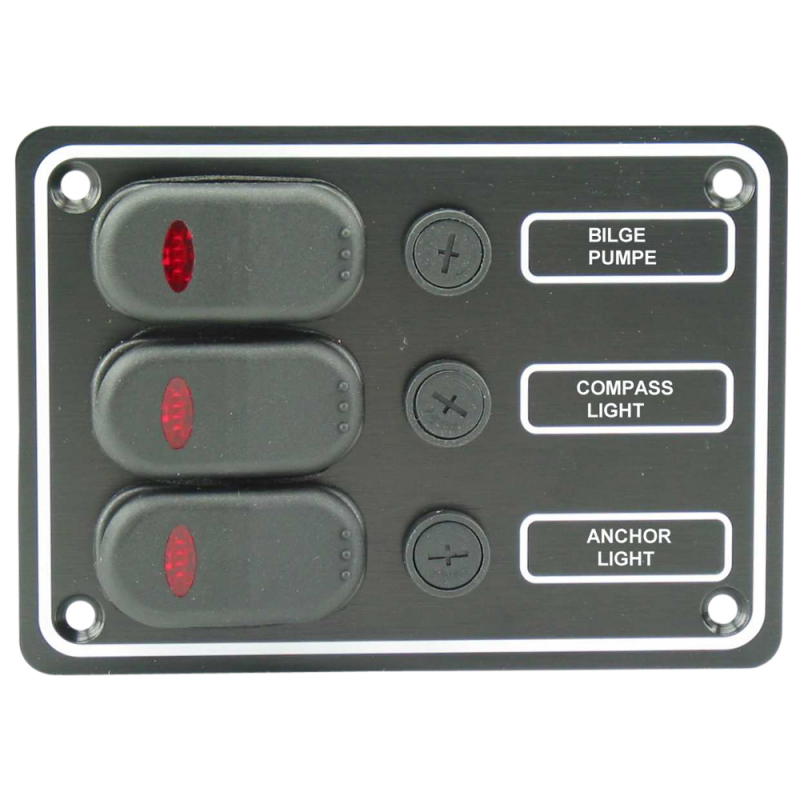 Vandtæt kontaktpanel m/3 kont.