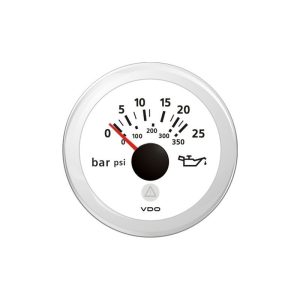 VDO trykmåler25bar12/24V hvid ¥52