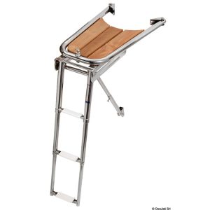 Dolphin Stævnplatform m stige rustfri-teak 3 trin
