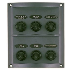 El-panel stænktæt, 6 kontakt