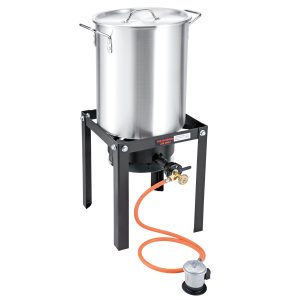 1852 Krabbe/musling gryde 30 l med gasblus og stativ