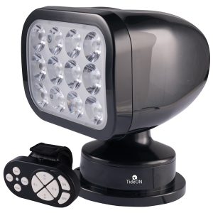 TideOn LED søgelygte sort m/trådløs fjernbetjening