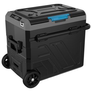 Iceberg-20 køleboks 60L m/komp. og hjul, 2-delt køl/frys