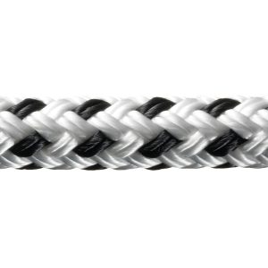 Robline Rio Fortøjningsline, 8mm Hvid/Sort - 1 mtr