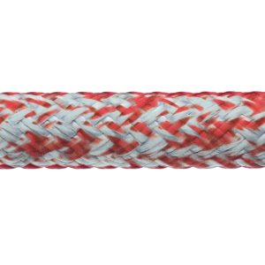 Robline Globe Pro Robtec fald, 12mm Hvid/Rød - 1 mtr