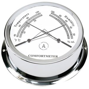 Autonautic atlantic 95 termo/hygrometer Ø95/70 mm forkromet