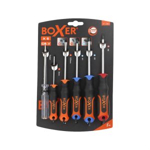 Skruetrækkersæt med 2-komponent greb 6 dele