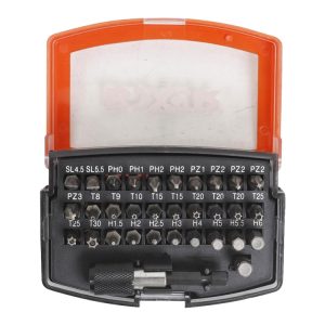 Bitssæt i boks  31 dele  S2 stål