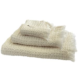 MB SEA &SALT Håndklæder Vaflet Ecru 3 stk 30x50 - 50x100 -