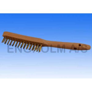 Håndstålbørste i messing 2 rad